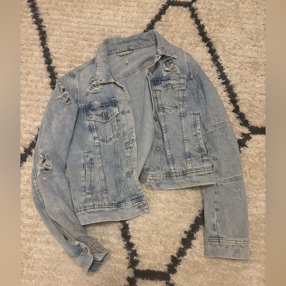 Free People Frayed Jean Jacket